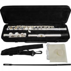 Flauta Transversal Soprano C HFL-6238S Prata HARMONICS